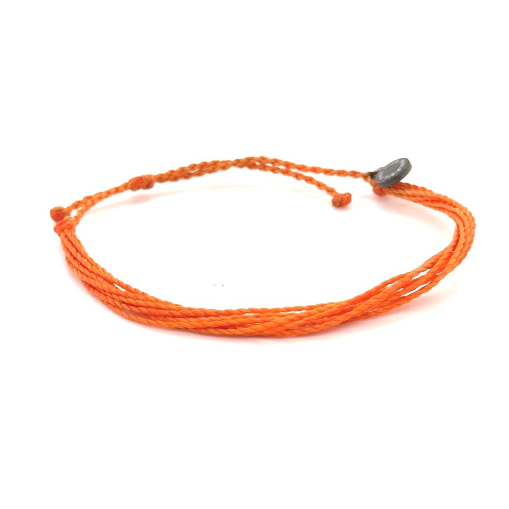 Pura Vida Original Bracelet Orange Wax Coated String Adjustable Waterproof Boho